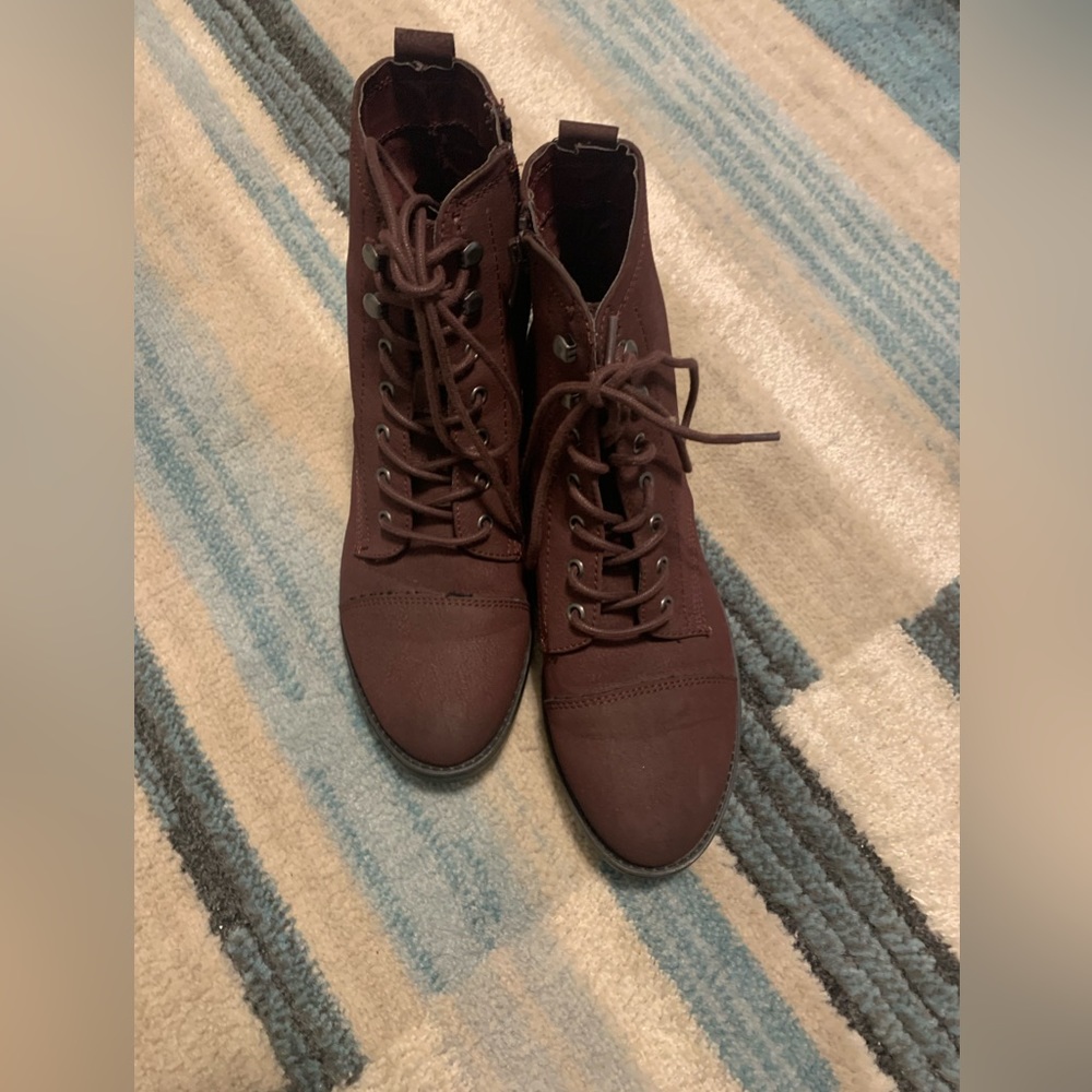 Maroon combat boots